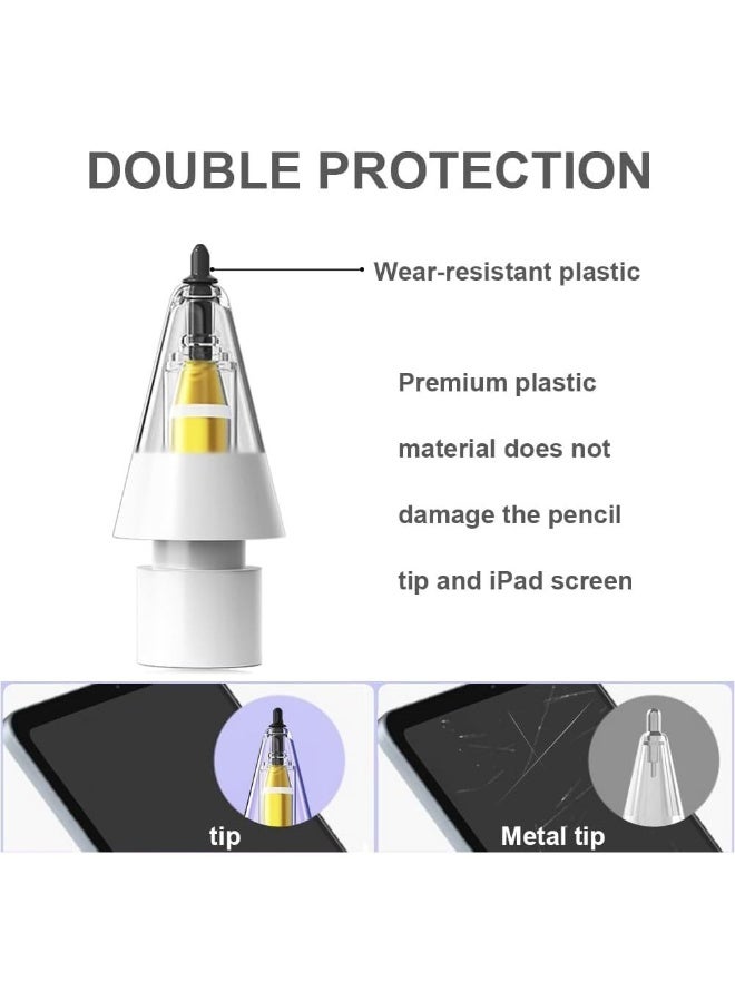 Tip Compatible With Apple Pencil Tips 2 Pcs Replacement Tip Pen For Apple Pencil Write Like A Real Pen For IPencil Nib IPad Accessories White - Image 2