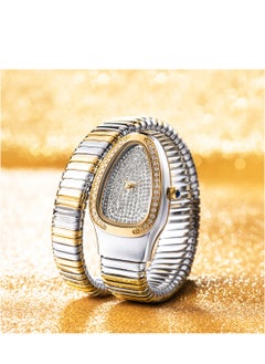 MISS FOX Fashion Snake Watch For Women Gold Diamond Stainelss Steel Ladies Quartz Wristwatch Luxury Exquisite Waterproof Watches  - Image 1