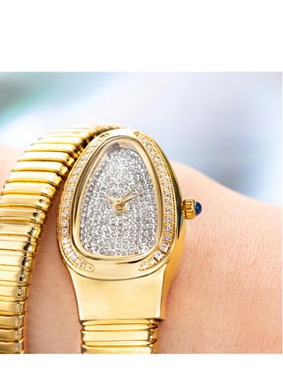 Fashion Snake Watch For Women Gold Diamond Stainelss Steel Ladies Quartz Wristwatch Luxury Exquisite Waterproof Watches - view 2