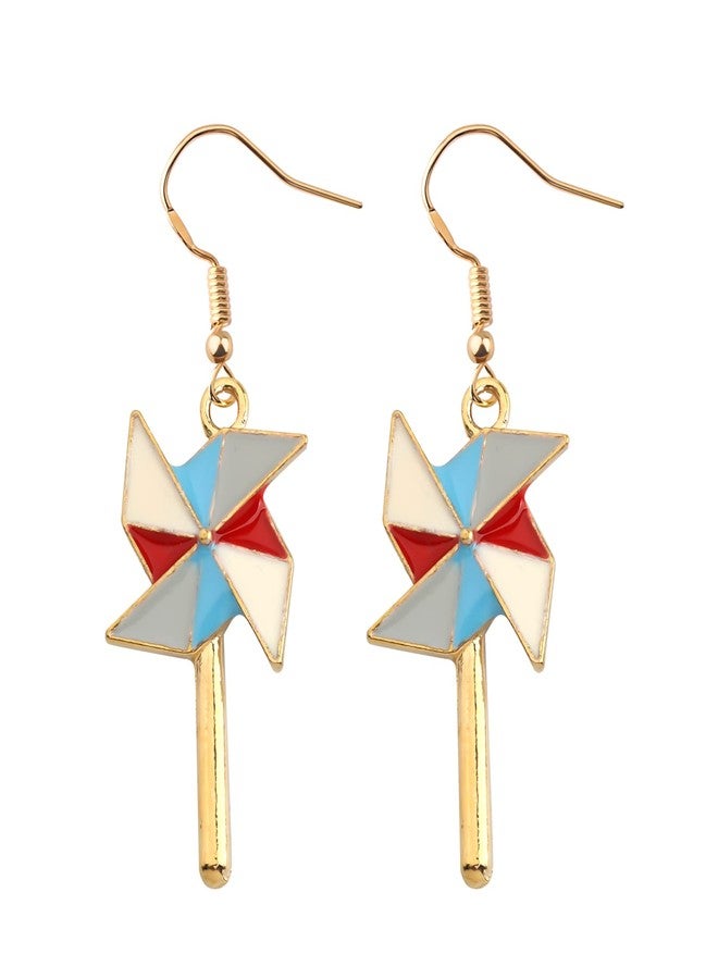 PLITI Windmill Dangle Earrings Pinwheel Ear Hooks Earring Colorful Windmill Charm Jewelry For Mother Daughter BFF Friendship Gift (windmill earring) - Image 1