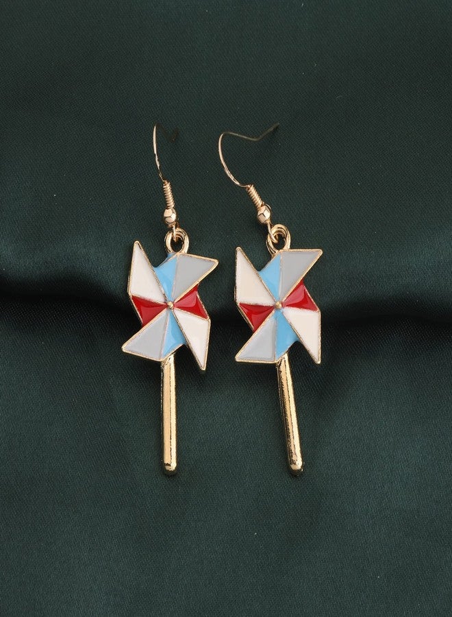 PLITI Windmill Dangle Earrings Pinwheel Ear Hooks Earring Colorful Windmill Charm Jewelry For Mother Daughter BFF Friendship Gift (windmill earring) - Image 5