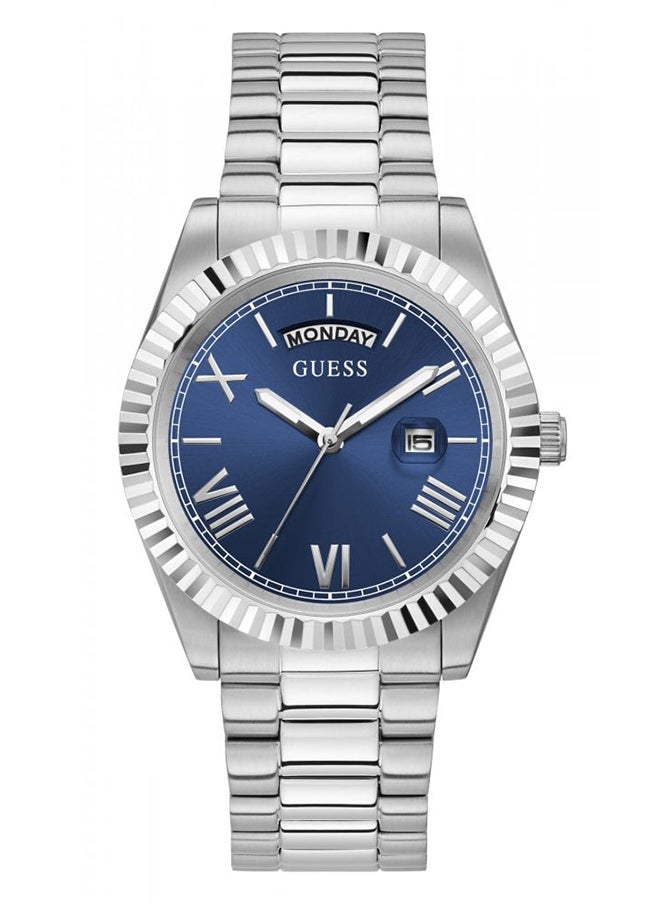GUESS ساعة يد معدنية دائرية الشكل بعقارب للرجال GW0265G7 - 42 ملم  - Image 1