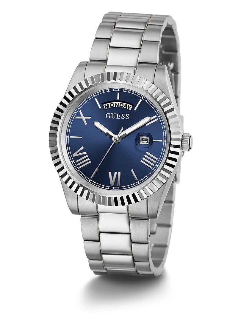 GUESS ساعة يد معدنية دائرية الشكل بعقارب للرجال GW0265G7 - 42 ملم  - Image 3