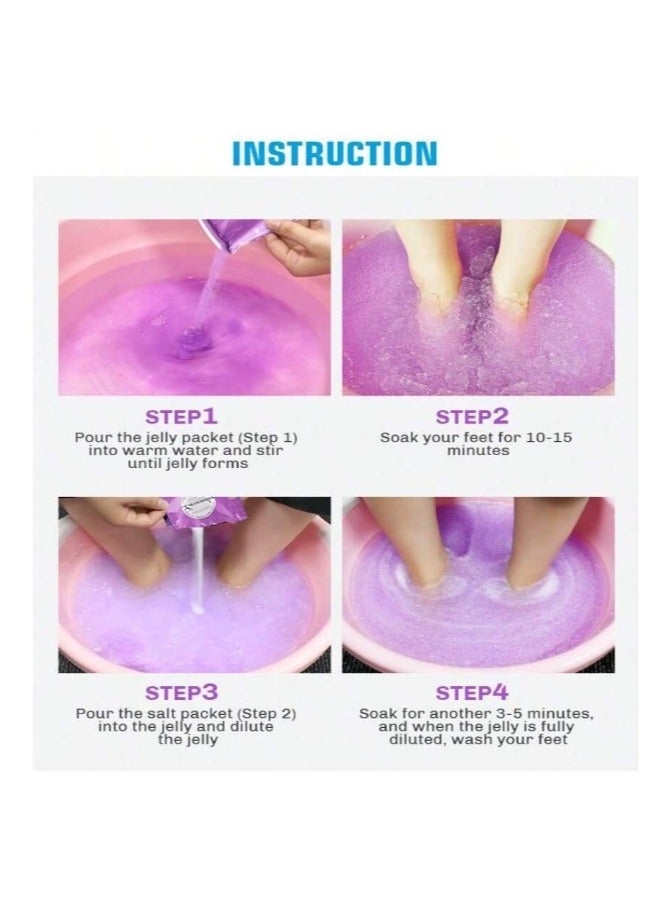 Foot Bath Salt Remove Toxins With Lavender and moisturizing gel Foot Callus Fight Infections Boost Immunity Help Treat Athletes Foot, Inflammation, Relieve Tired, Achy, Itchy Feet 50g+50g - Image 4