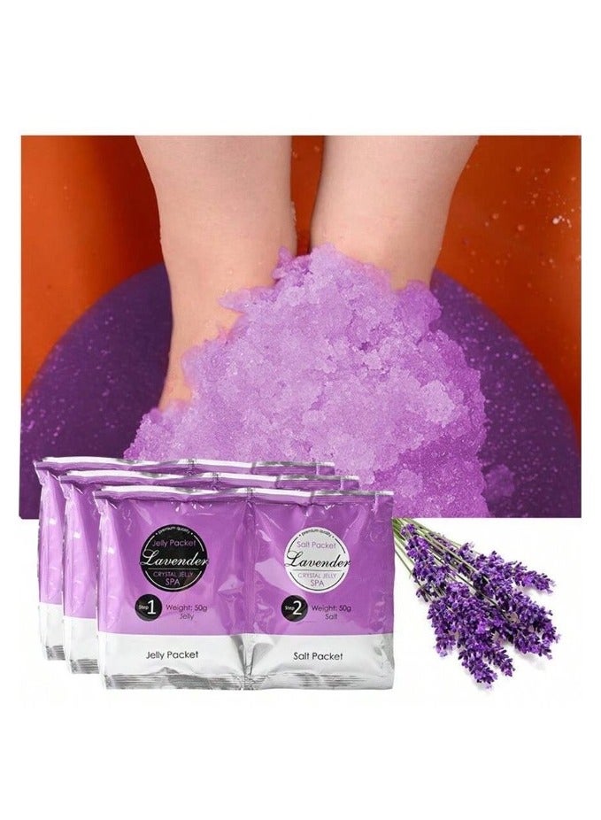 Foot Bath Salt Remove Toxins With Lavender and moisturizing gel Foot Callus Fight Infections Boost Immunity Help Treat Athletes Foot, Inflammation, Relieve Tired, Achy, Itchy Feet 50g+50g - Image 1