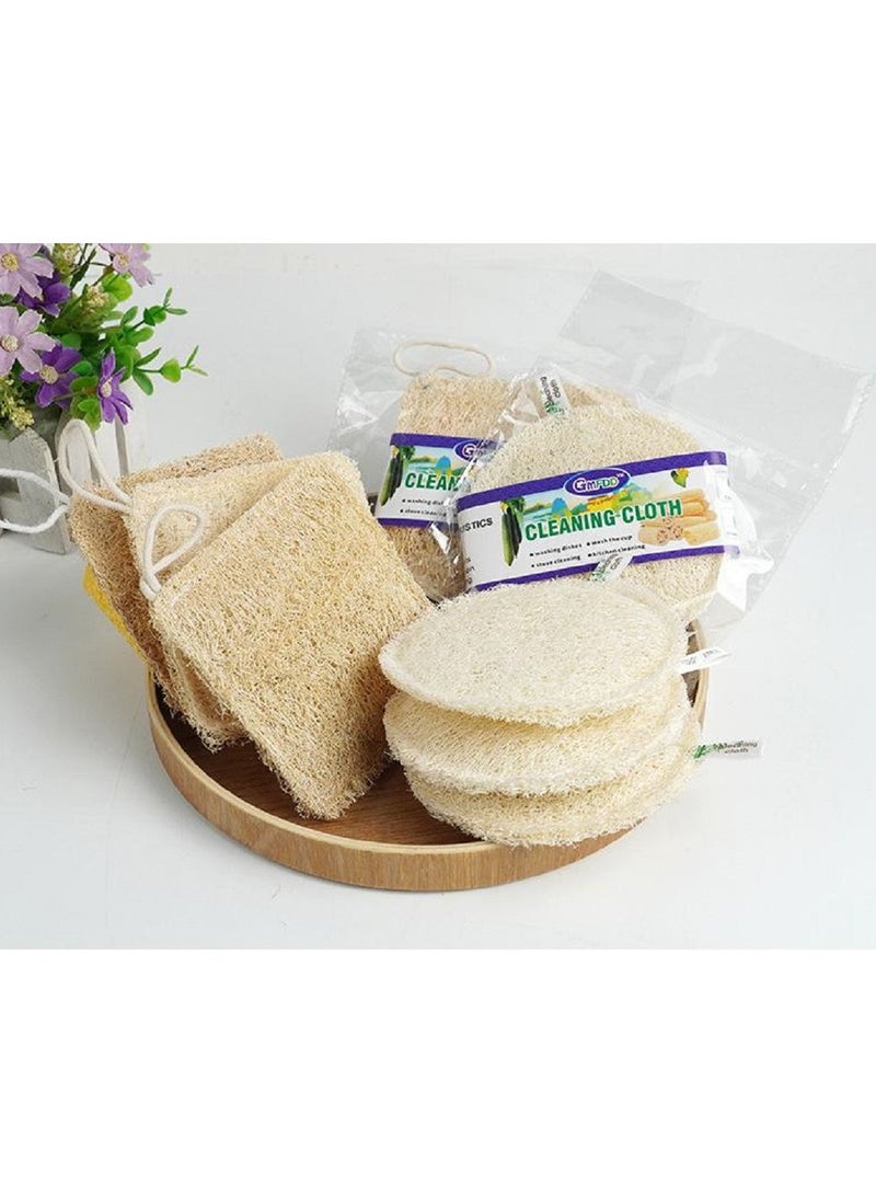 Natural Loofah Kitchen Dish Sponges Scrubber Non-Scratch Scrub Cleaning Sponge Green Eco-Friendly Plant Fiber Biodegradable Loofah Sponges Quick Oil Removal Not Hurt Hands 4 Pcs - Image 1