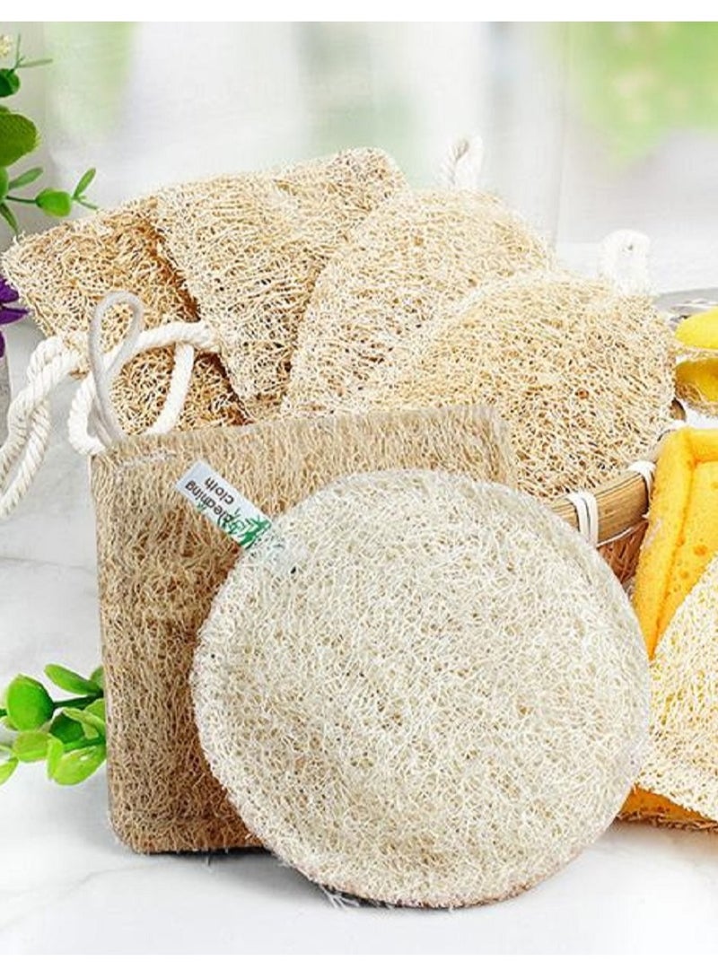 Natural Loofah Kitchen Dish Sponges Scrubber Non-Scratch Scrub Cleaning Sponge Green Eco-Friendly Plant Fiber Biodegradable Loofah Sponges Quick Oil Removal Not Hurt Hands 4 Pcs - Image 4