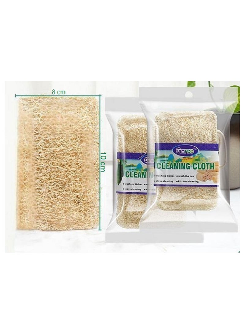 Natural Loofah Kitchen Dish Sponges Scrubber Non-Scratch Scrub Cleaning Sponge Green Eco-Friendly Plant Fiber Biodegradable Loofah Sponges Quick Oil Removal Not Hurt Hands 4 Pcs - Image 5