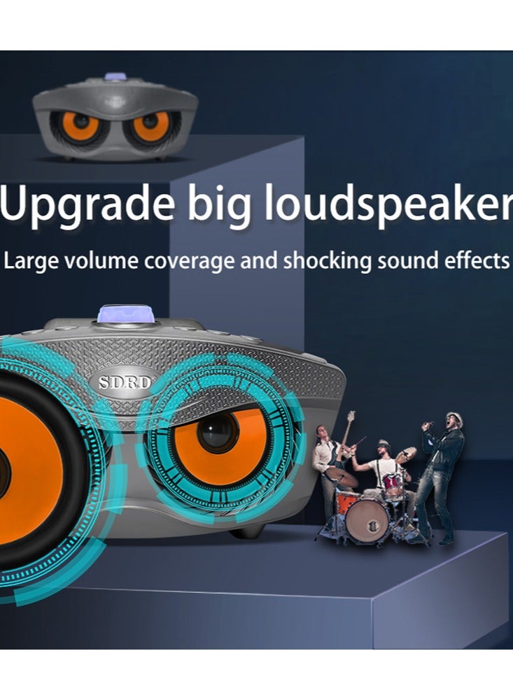 سدرد آلة كاريوكي، مكبر صوت كاريوكي محمول بتقنية البلوتوث مع ميكروفونين لاسلكيين للكبار والأطفال، ميكروفون كاريوكي مع نظام صوتي يدعم USB/TF/AUX--ذهبي - Image 3