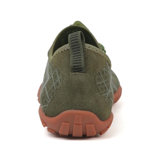 UBFEN Water Shoes Aqua Swim Shoes Mens Womens Beach Sports Quick Dry Barefoot for Boating Fishing Diving Surfing Green Color Size US 13 Women 11 Men - Image 4
