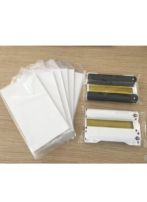 High Capacity Color Ink Cassette and 108 Sheets 4 x 6 Paper Glossy for Canon SELPHY CP1300, CP1200, CP910, CP820 Wireless Compact Photo Printer