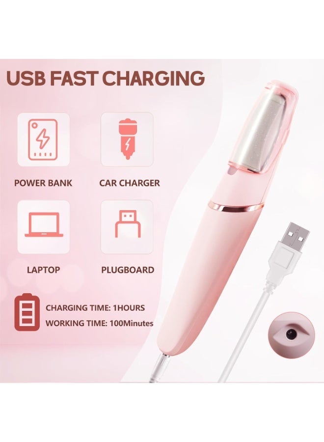 Lukadah Electric Foot File for Feet, Rechargeable Pedicure Callus Remover with 2 Replacement Roller Heads, Portable Electric Foot Callus Remover with Protective Cover, USB Charging Cable, Smooth Skin Care Tool for Heels and Dry Feet (Multi-colour) - Image 4