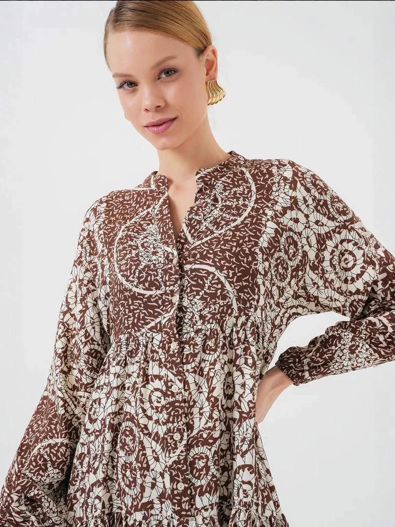 BIG DART BDART Printed V-Neck Maxi Dress