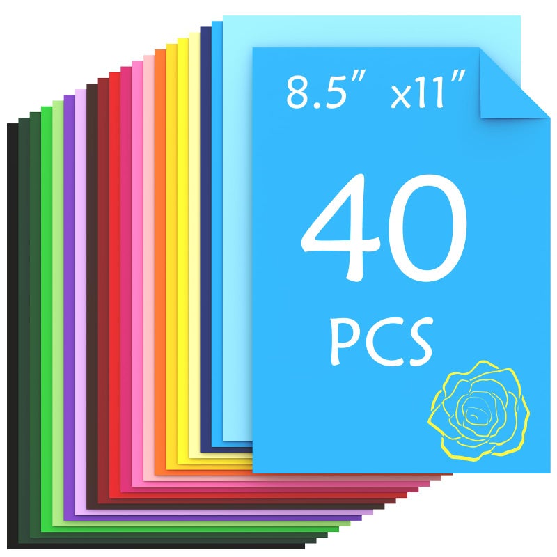Ftumertly 40 Sheets Colored Cardstock 20 Assorted Colors 180gsm65lb Card Stock Paper 85 x 11 Card Stock Colored Colorful Cardstock Paper for Crafting Christmas DIY Card Making Scrapbooking