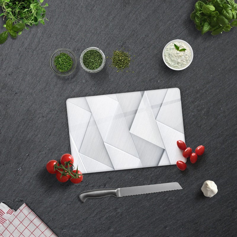 Silver Pattern | Glass Cutting Board - Glass Cutting Table