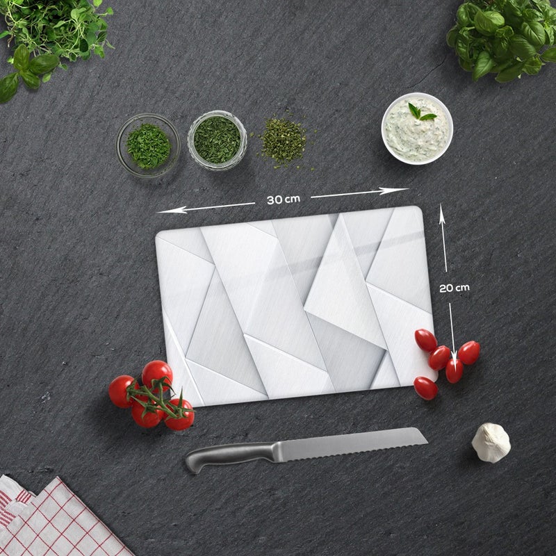 Silver Pattern | Glass Cutting Board - Glass Cutting Table
