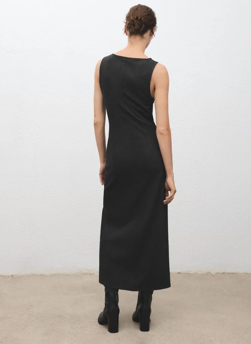 MANGO Cut-out ruched dress