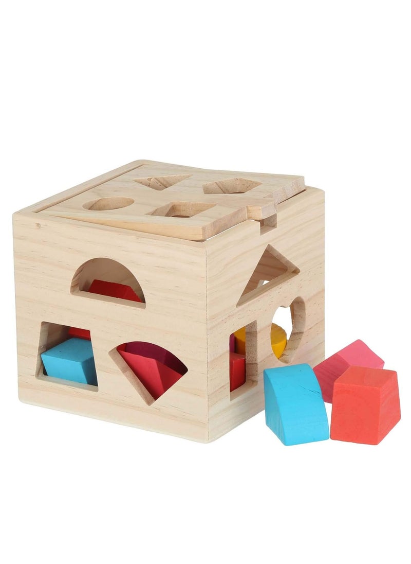 The entertaining cube game contains thirteen slots for the intelligence box with educational geometric shapes to build shape, color, numbers, and size. It develops early children’s mental ability and builds their skills. Suitable for boys and girls.  - Image 1