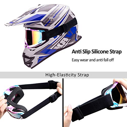4-FQ Motorcycle Goggles ATV Goggles Motocross Goggles Windproof Dirt Bike Goggles Dustproof Off Road Goggles Scratch Resistant PU Helmet MX Goggles Skiing Goggles Protective Safety Glasses Racing Goggles - Image 5