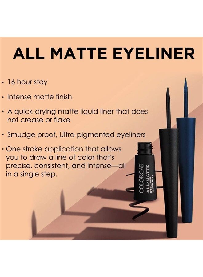Colorbar All Matte Eyeliner, Blue 003, 2.5ml - Image 5