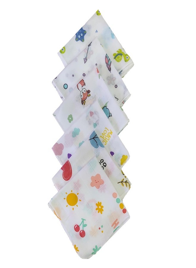 JOY'S E-STORE Muslin Cotton Baby Washcloths for Newborns | Ultra Soft, Absorbent, Reusable Face Towels | 20x20 cm | Pack of 6 | Soft Hankies for Babies - Image 1