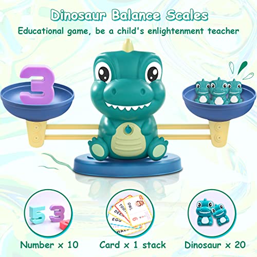 Kaodezhu Dinosaur Math Balance Toys Montessori Toys for 3 Years Old Kids Learning and Educational Toys for Boys and Girls Birthday Gifts for 4 5 6 7 Year Old Boys - Image 5
