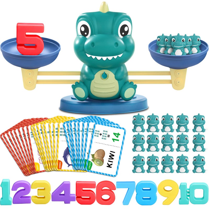 Kaodezhu Dinosaur Math Balance Toys Montessori Toys for 3 Years Old Kids Learning and Educational Toys for Boys and Girls Birthday Gifts for 4 5 6 7 Year Old Boys - Image 4
