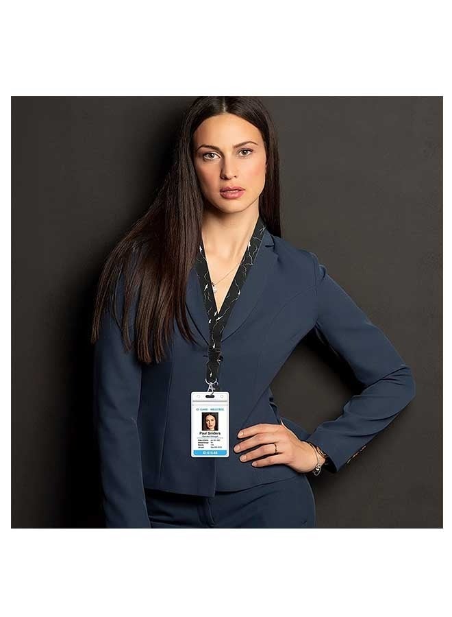 Marble Pattern Mobile Phone Lanyard, Detachable Lanyard With Buckle, Polyester Lanyard Working Certificate Card Sleeve Lanyard, Two Piece Set Of Keychain Card Sleeve Lanyard (Black) - Image 3