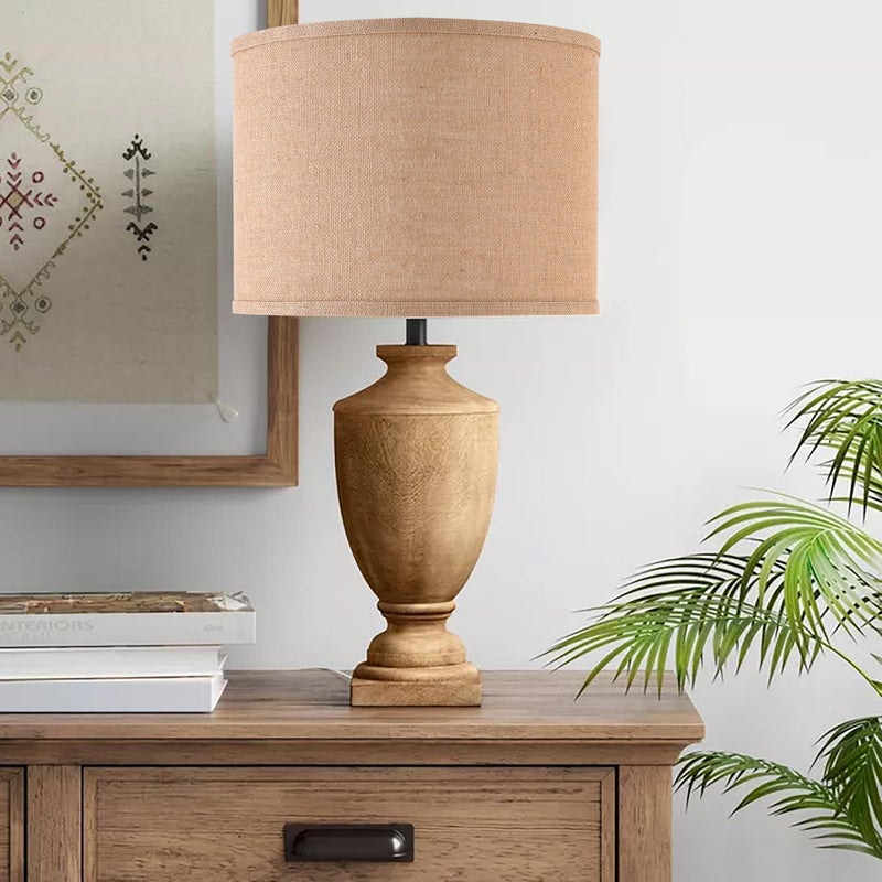 PAPAYA Natural Burlap Linen Lampshade Drum Lamp Shade 13``Top x 13``Bottom x 10``High(Spider) Brown Medium Modern Lamp Shades for Table & Bedside Lamp - Top and Bottom Self Trim Lampshades Replacemen - Image 5