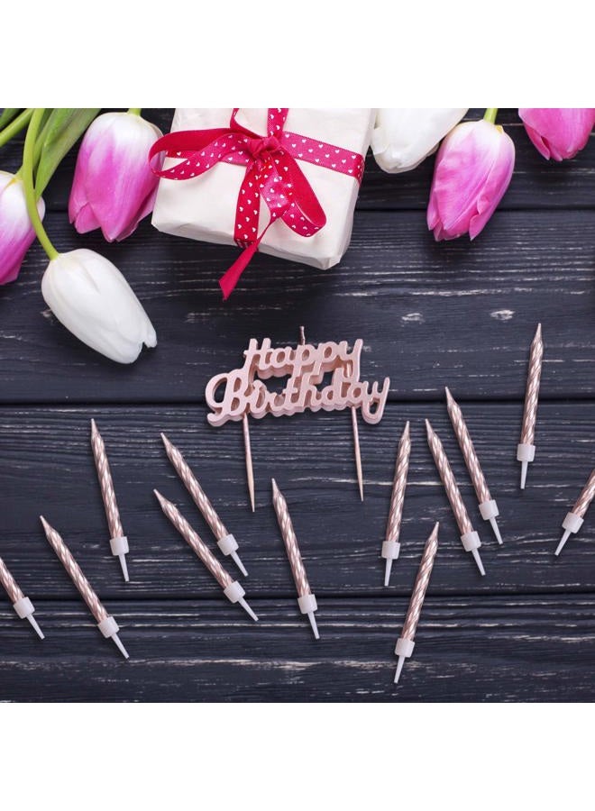 Get Fresh Rose Gold Birthday Cake Candles Set – 10-Pack Spiral Candles and Happy Birthday Candles Cake Topper – Elegant Bday Candles and Letter Candles Cake Decoration – Unique Pink Birthday Candles - Image 4