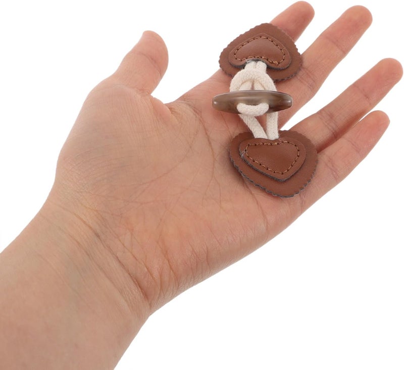 8pcs Small Brown Horn Toggle Buttons Set for Sewing Garments and Jackets, Coat Closure Fasteners for DIY Clothing, Decorative Snap Buttons for Outerwear and Kidswear - Image 4