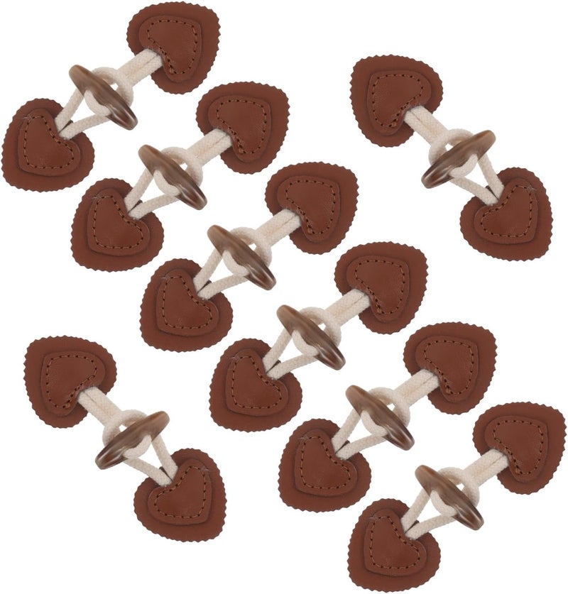 8pcs Small Brown Horn Toggle Buttons Set for Sewing Garments and Jackets, Coat Closure Fasteners for DIY Clothing, Decorative Snap Buttons for Outerwear and Kidswear - Image 1