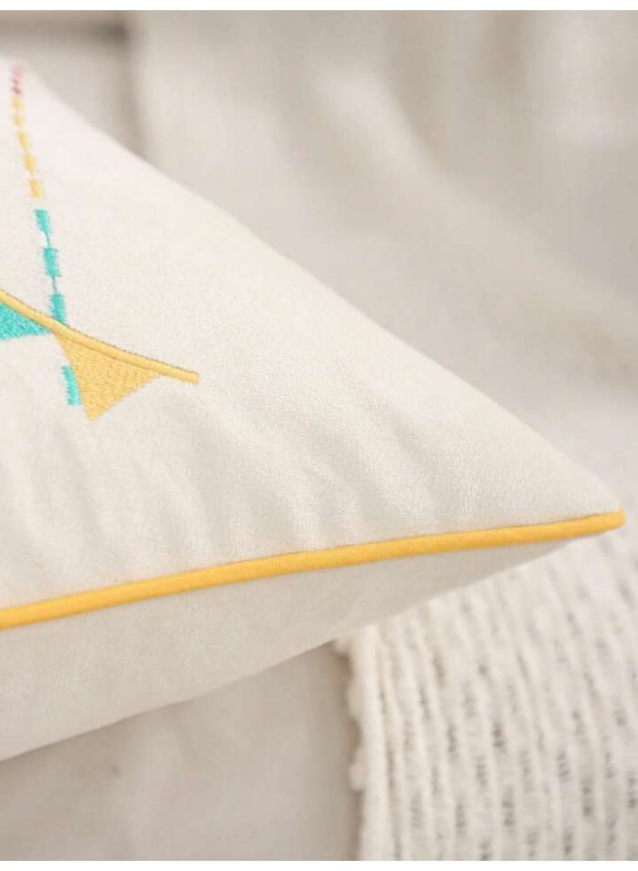 AL-HRAER Elegant Ramadan Embroidered Cushion Cover with Crescent Moon and Lantern Designs, Made from Premium Fabric – 45×45 cm - Image 4