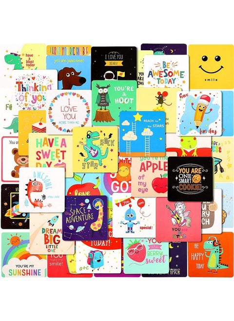 Teling 120 Pieces Lunch Box Notes for Kids Cute Lunchbox Notes for Kindergartners Inspirational and Motivational Kids Lunch Box Notes Back to School Gifts for Kids,60 Style (Lovely Style)