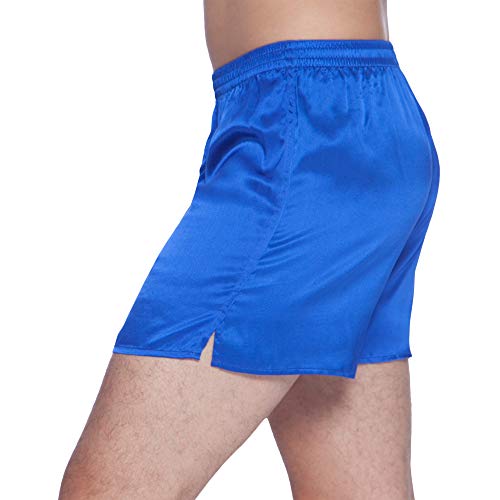 Intimo Men's Classic Silk Boxers, Royal Blue, Small - Image 2