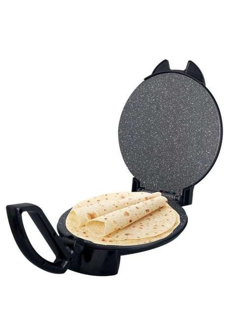 MATSU 10-Inch Electric Roti Maker – 1200W Powerful Non-Stick Chapati and Flatbread Press with Durable Stainless Steel Body, Adjustable Temperature Control for Soft or Crispy Rotis, Dual Power & Ready Indicator Lights, Safety Lock, Easy-Clean Plates, Instruction Manual – 220-240V Kitchen Appliance Ideal for UAE Homes