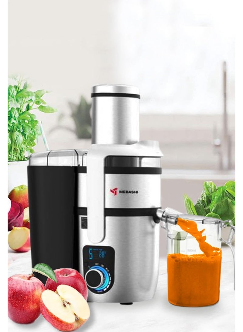 MEBASHI 4-in-1 Juicer Blender Set, 800W, 1.5L Capacity, Digital Control, Black/Steel (ME-JB2013) - Image 2