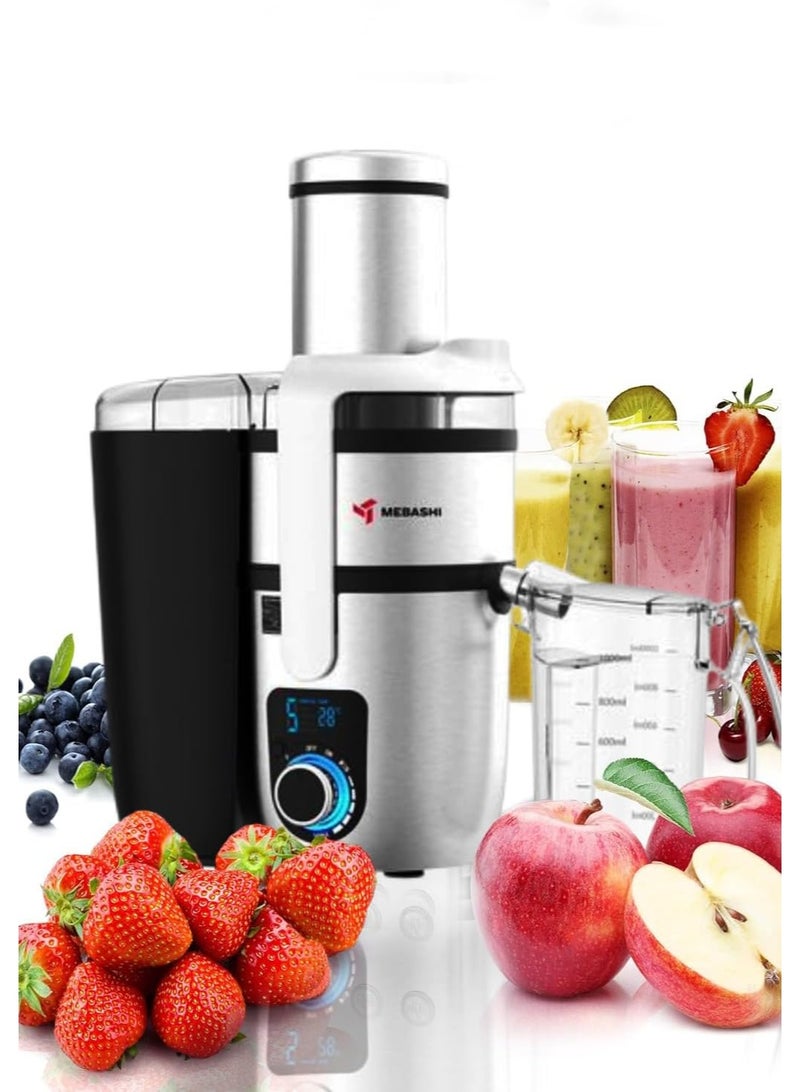 MEBASHI 4-in-1 Juicer Blender Set, 800W, 1.5L Capacity, Digital Control, Black/Steel (ME-JB2013) - Image 3