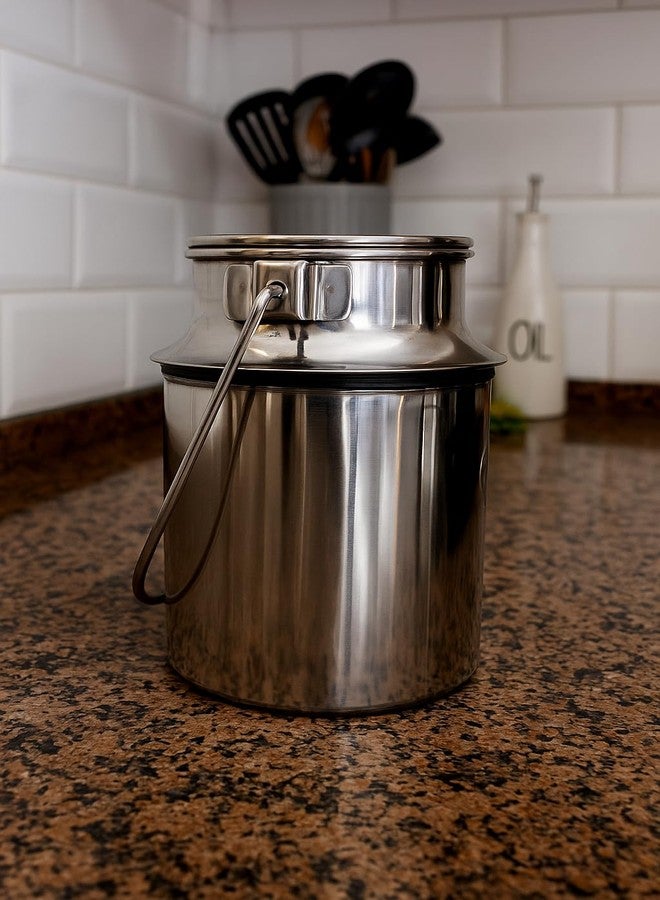 Duodeno Premium Stainless Steel Milk Can with Handle | Food Grade, Rust-Proof Milk Container for Home & Daily Use | Durable Steel Milk Storage Pot (2 Litter) - Image 5
