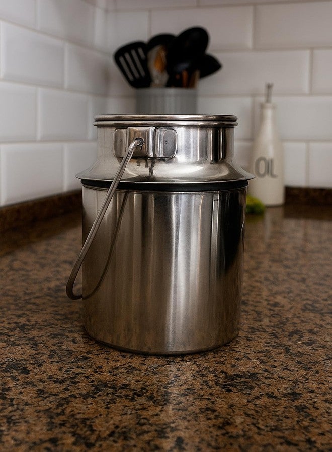 Duodeno Premium Stainless Steel Milk Can with Handle | Food Grade, Rust-Proof Milk Container for Home & Daily Use | Durable Steel Milk Storage Pot (2 Litter) - Image 3
