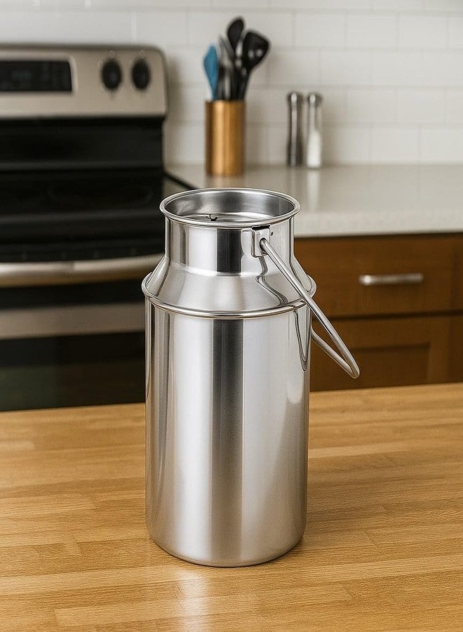 Duodeno Premium Stainless Steel Milk Can with Handle | Food Grade, Rust-Proof Milk Container for Home & Daily Use | Durable Steel Milk Storage Pot (2 Litter) - Image 1