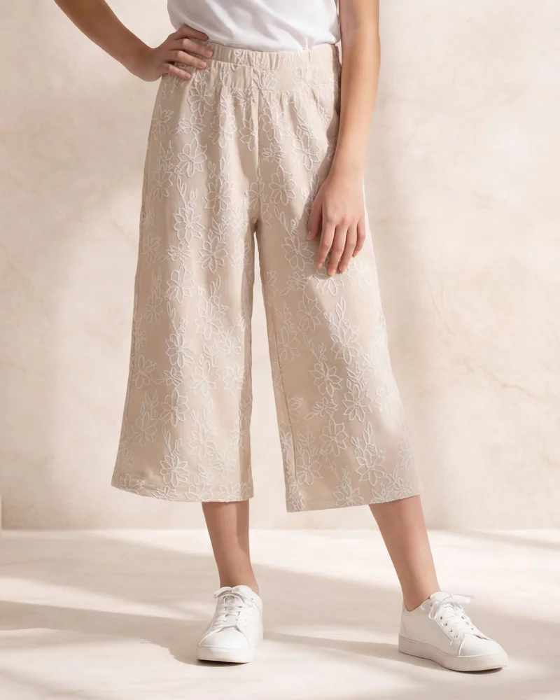 Redtag Senior Girls Assorted Jacquard Culottes