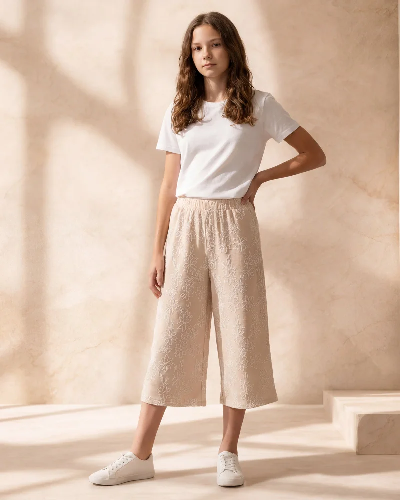 Redtag Senior Girls Assorted Jacquard Culottes