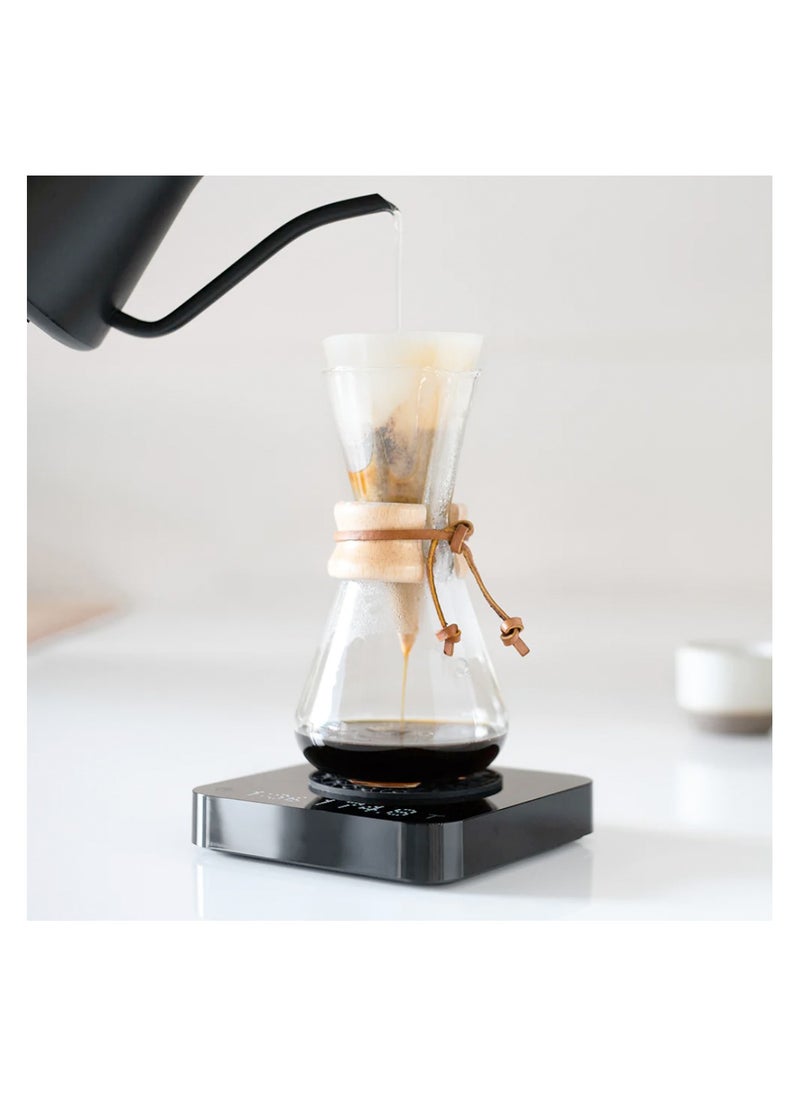 Pearl Model S, Professional Coffee Scale For Monitoring Real Time Weight, Time, and Flow-rate, with Bluetooth Connectivity - Black
