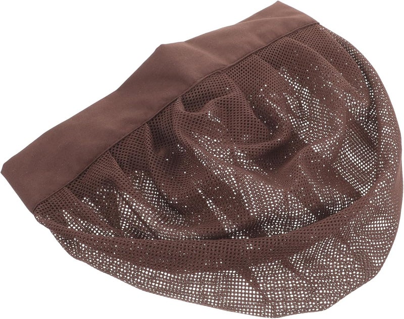 Breathable Cotton Hat Cap Wide-Brimmed Elastic Hair Loss Protection Net for Home Use Women’s Mesh Safety Hair Cover Coffee Color - Image 1