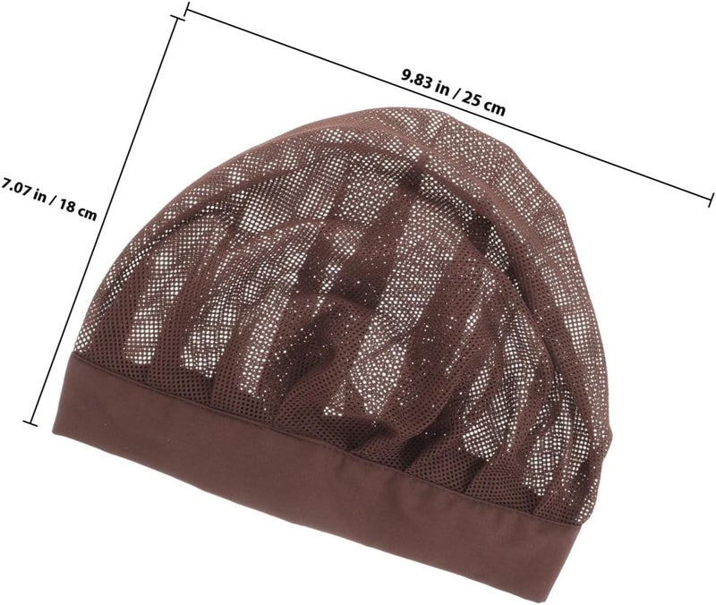 Breathable Cotton Hat Cap Wide-Brimmed Elastic Hair Loss Protection Net for Home Use Women’s Mesh Safety Hair Cover Coffee Color - Image 2