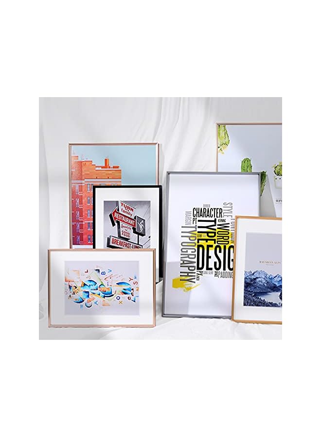 The Bros A4 Photo Frame 21x29.7 cm Metal Plated Thin Edge Picture Frames with HD Plexiglass for Wall Tabletop Wedding Gift - Image 2