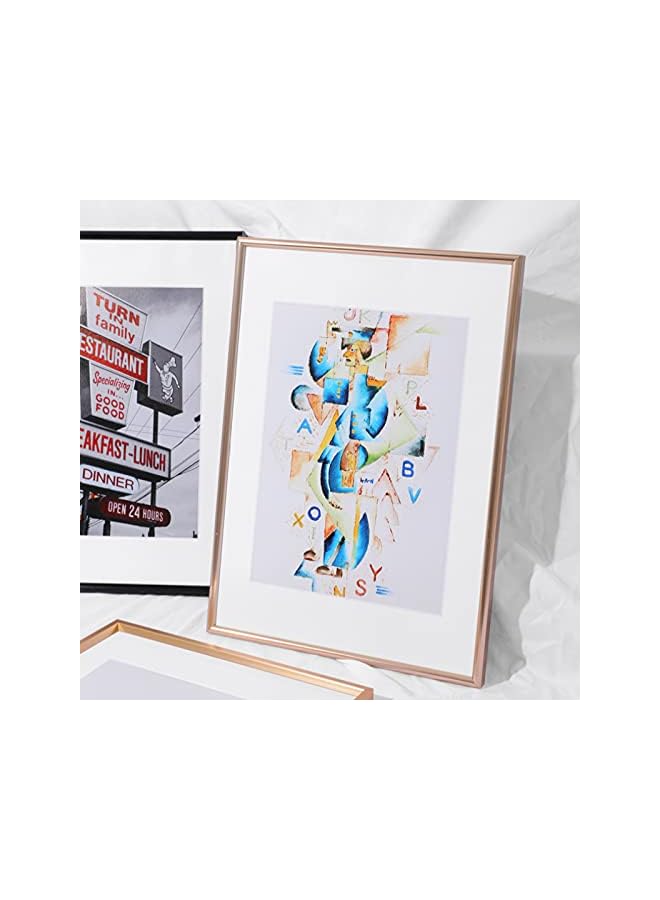 The Bros A4 Photo Frame 21x29.7 cm Metal Plated Thin Edge Picture Frames with HD Plexiglass for Wall Tabletop Wedding Gift - Image 4