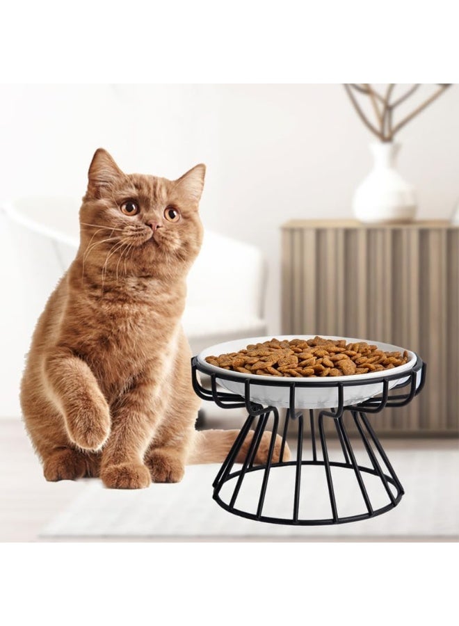 Cat Bowl, السيراميك رفع وعاء طعام القط,ارتفع وعاء الحيوانات الأليفة, حماية العمود الفقري الحيوانات الأليفة جعل القطط تشعر بالراحة - Image 1