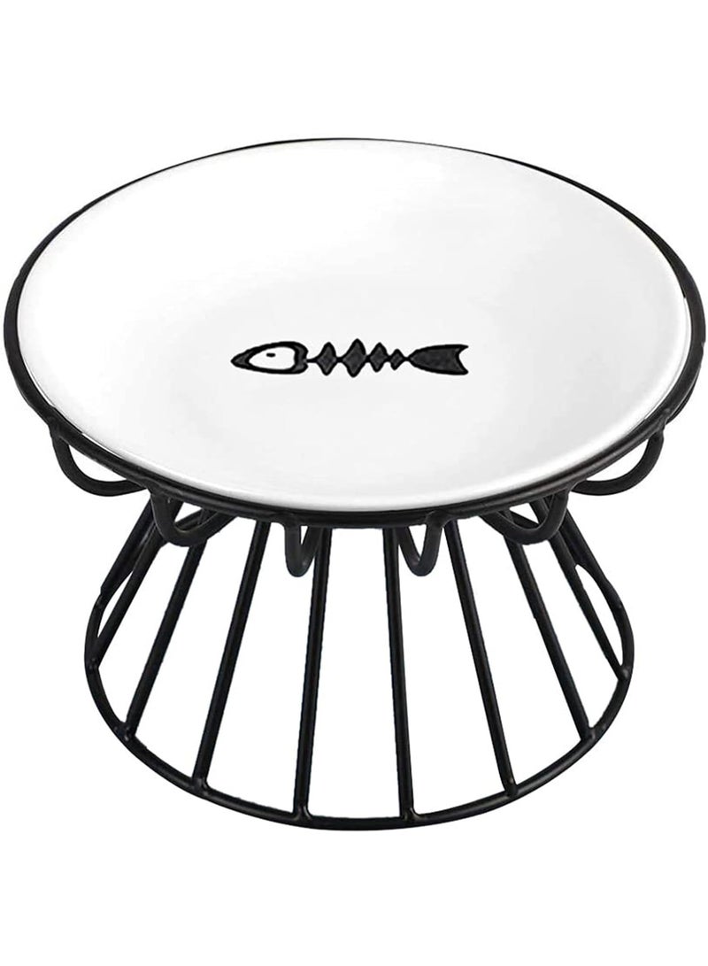 Cat Bowl, السيراميك رفع وعاء طعام القط,ارتفع وعاء الحيوانات الأليفة, حماية العمود الفقري الحيوانات الأليفة جعل القطط تشعر بالراحة - Image 2